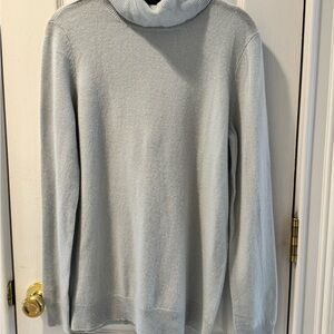NWT C by Bloomingdale's Light Bluish Grey Cashmere Cowl Neck Sweater